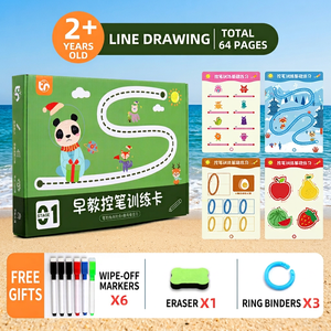 Juguete Educativo de Aprendizaje, Juguetes de Entrenamiento de Control, <span class=keywords><strong>Libros</strong></span> de Trazado en Inglés, Libro Pintado a <span class=keywords><strong>Mano</strong></span> para Practicar el Trazado para Niños - Product Image 1