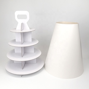 Support à cupcakes sur 4 étages personnalisé, support à macarons avec couvercle, <span class=keywords><strong>carton</strong></span> de qualité alimentaire, présentoir à dessert <span class=keywords><strong>en</strong></span> papier pour fête - Product Image 5