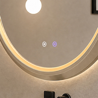 Современное зеркало с LED-подсветкой в алюминиевой раме, экологичное, серебристое, для ванных комнат вилл - OEM/ODM логотип