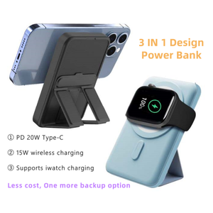 พาวเวอร์แบงค์ไร้สายแม่เหล็ก 3-in-1 รุ่นส่วนตัว ความจุ 5000-10000mAh รองรับการชาร์จนาฬิกา ของใช้จำเป็นสำหรับการเดินทางและทำงานในออฟฟิศ สินค้ามีจำนวนจำกัด - Product Image 4