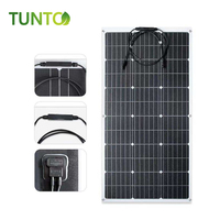 Panneau solaire monocristallin semi-flexible TUNTO 24V 20W 100W, modèle 540*280, cellules 125mmx125mm, efficacité >21,5%, 440*280mm 12V