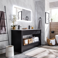 Meuble de salle de bain moderne sur pied en bois, miroir personnalisé de luxe haut de gamme 2025