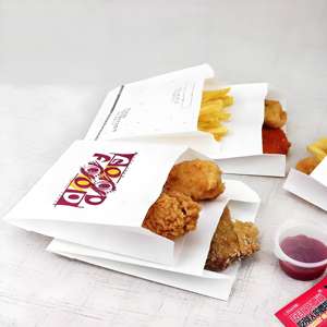 Witte, voedselveilige, vetwerende, sandwichbestendige, gecoate, waslaag-gevoerde papieren zakken voor bakkerijproducten, koekjes, snacks en friet. - Product Image 5