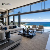 Ventana Corredera y Abatible de Aluminio de Alta Resistencia Serie 150 de Lujo para Penthouse con Resistencia Extrema a la Presión del Viento