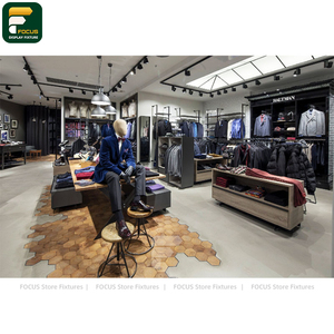 Étagère de présentation de vêtements élégante, comptoir de vêtements, vitrine de vêtements, meuble en verre - Product Image 2