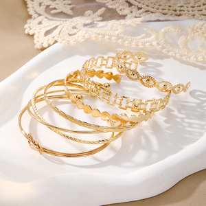 Kisswife 6 cái/bộ hợp thời trang mạ vàng <span class=keywords><strong>8</strong></span> Infinity Biểu tượng tình yêu mắt hình học <span class=keywords><strong>Bangle</strong></span> Vòng đeo tay thiết lập cho phụ nữ cô gái đồ trang sức thời trang - Product Image 4