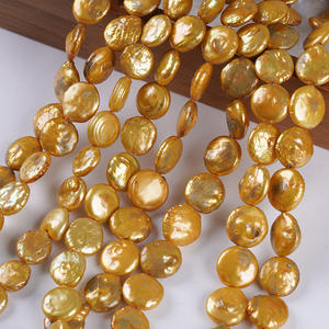 Chaîne de perles bouton 18cm 11-13mm, perles de culture d'eau douce naturelles, forme pomme de terre, couleur assortie, perles en vrac pour accessoires de bracelet DIY - Product Image 5