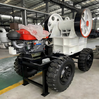 Concasseur à mâchoires mobile compact PE250*400 facile à utiliser avec moteur AC et moteur à essence, haute rigidité, certifié CE pour l'exploitation minière et les carrières