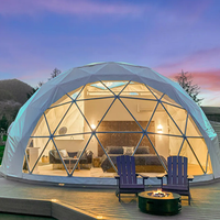 Dôme géodésique transparent de 15 m de diamètre, tente de type igloo insonorisée pour événements, usage commercial en extérieur