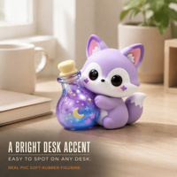 Figurine 3D Fantasy Star Bottle Fox Design pour la maison, le bureau et la voiture ; Figurine en vinyle souple PVC ; Boîte mystère personnalisée