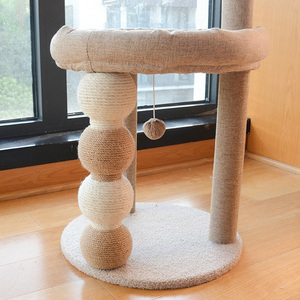 Cuccia per Gatti per Spazi Ristretti con Piattaforma Integrata per Salti, Tiragraffi in Sisal, Struttura per Arrampicata e Palla da Gioco per Gatti e Cani - Product Image 4