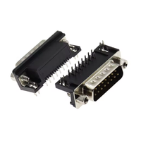 Connecteur D-SUB DR15/DB15 15 broches mâle/femelle pour circuit imprimé avec vis de serrage, angle droit, 2 rangées, adaptateur de prise/fiche, convertisseur 15P
