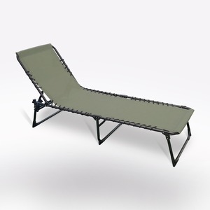 Lettino pieghevole in alluminio e textilene verde - Product Image 1