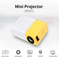 Mini Projecteur LED YG300 Version Améliorée 1000 Lumens Compatible HDMI USB Audio Lecteur Multimédia de Salon Vidéoprojecteur 4K