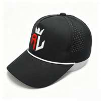 Casquettes de baseball snapback en polyester imperméable, perforées au laser, personnalisées avec logo sur mesure, vente en gros