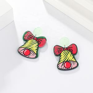 2025 nuevos pendientes de joyería de Navidad pendientes de gota de resina 3D impreso árbol de Navidad Santa Claus acrílico pendientes de fiesta de moda - Product Image 3