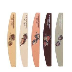 Tùy Chỉnh In Logo Nail Tập Tin 100/120/180/240 Nửa Mặt Trăng Hoa Nail Buffer <span class=keywords><strong>Zebra</strong></span> Nail Art Tập Tin - Product Image 6