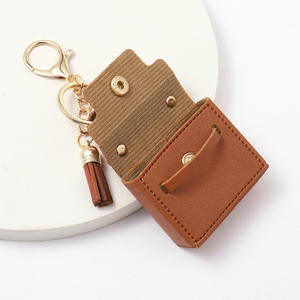 Mini Bolso de Cuero con Borla, Llavero de Lujo, Colgante para Llaves, Bolsa de Almacenamiento Portátil, Amuleto de Moda, Regalo para Mujer - Product Image 1