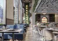 Ensemble de table et de chaises carrées en marbre pour café, meubles de restaurant intérieur occidental de Foshan, design VIP, banquette moderne