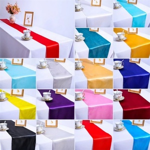 Elegante 12X108 pollici poliestere raso Runner tinta unita per la casa o Hotel decorazioni per la tavola di nozze tessuto Technics - Product Image 5