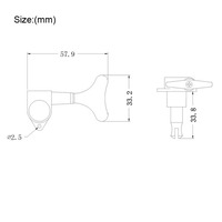 4 chevilles de réglage scellées pour guitare basse électrique Têtes de machine Clés de réglage/Boutons Pièces de guitare Noir/Or/Chrome