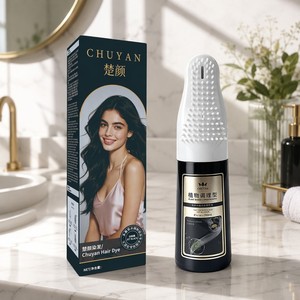 Tinte para el Cabello a Base de Plantas OEM Jet Black en Crema con Aplicador de Peine y Cepillo para Canas - Product Image 1