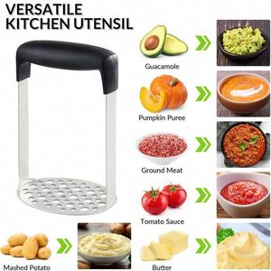 Prensa Manual de Acero Inoxidable para Alimentos de Bebé, Herramienta para Hoteles, Prensa para Puré de Patata y Aguacate, Utensilio de Cocina - Product Image 1