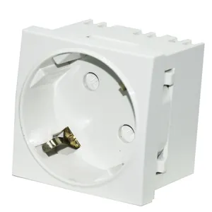 250V 16A German Schuko wall Socket XJY-QB-35 German single DE socket outlet tamper resistant 45*45mm PC