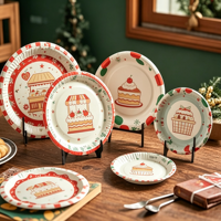 Assiette en papier monochrome de 7 pouces avec motif dentelle bronzée, jetable, pour décoration de fête, gâteau, fruits et dîner