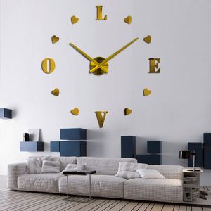 Horloge murale numérique moderne en acrylique, sans cadre, silencieuse, style nordique, pour la décoration de la maison, du salon, de la chambre, autocollants miroir muraux - Product Image 4