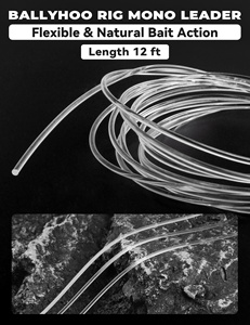 Ballyhoo Rig avec fil souple et leader mono <span class=keywords><strong>ou</strong></span> fluorocarbone <span class=keywords><strong>de</strong></span> 12 pieds pour la pêche à la traîne en mer - Product Image 6
