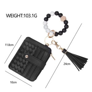 2025 nouvelle mode créative européenne et américaine poignet pendentif Bracelet Bracelet en cuir de Silicone PU gland carte sac porte-clés - Product Image 6