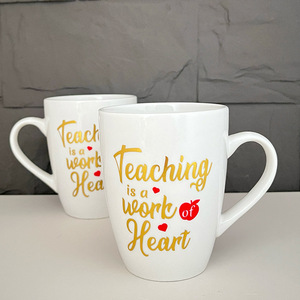 Mug en céramique personnalisé avec impression de lettres, mugs en porcelaine, coffret cadeau pour la rentrée scolaire - Product Image 3