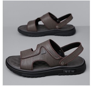 Sandales de plage d'été pour hommes, légères, confortables, respirantes, à semelle épaisse, antidérapantes, à porter de deux façons, tongs - Product Image 6