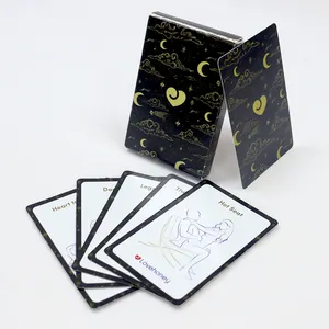 Personalizzato stampato data notte adulto posizione sexy carte da gioco nere fabbrica all'ingrosso popolare posizione sexy gioco di carte per le coppie