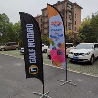 Publicité extérieure portable personnalisée bannière de plumes logo de sport impression numérique Promotion ouverte plage couteau volant drapeau Swooper