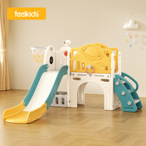 Feelkids - Juego de Columpio y Tobogán de Plástico para Niños, Diseño de Cohete Interestelar, para Interiores, para Bebés y Niños - Product Image 1