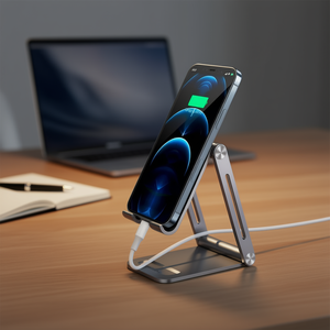 Adjustable Aluminum <b>Phone</b> Stand For <b>Mobile</b> Devices 3 To 7.9 Inches Silver <b>Desk</b> Mount <b>Holder</b> By Ugreen Model 80708 - Product Image 2