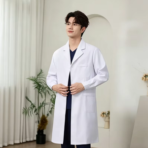 Bata <span class=keywords><strong>de</strong></span> Médico Unisex Personalizada ODM, Bata Blanca para Médicos Seniores, Bata Quirúrgica para Médicos y Enfermeras, Bata <span class=keywords><strong>de</strong></span> <span class=keywords><strong>Laboratorio</strong></span>, Uniformes <span class=keywords><strong>de</strong></span> Enfermería - Product Image 4