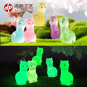 Cute Cartoon Alpaca Figurine Resin Miniature Decor Home <b>Office</b> <b>Desk</b> Car Accessory Multi Color <b>Compact</b> Design - Product Image 5
