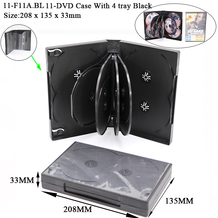 F11&nbsp;:&nbsp;33&nbsp;mm, boîtier pour 11&nbsp;DVD, noir