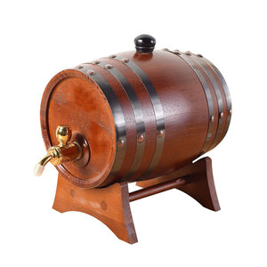 Mini-distributeur de fût de 1,5 L, baril en chêne vintage, <span class=keywords><strong>petit</strong></span> distributeur d'eau en <span class=keywords><strong>bois</strong></span>, idéal <span class=keywords><strong>pour</strong></span> le stockage du whisky, de la bière et du rhum - Product Image 1