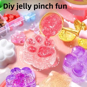 Kit de Material DIY para Juguetes de Compresión de Cera de Gel TPE, con Formas de Pata de Gato, Cubo de Hielo y Bola, Cera Mágica para Sellos, Plástico Antiestrés Unisex - Product Image 6