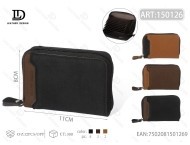 Portacarte a Fisarmonica da Uomo Jd, 7 Pollici, in Microfibra e Pelle Sintetica con Chiusura a Cerniera - Product Image 1