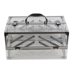 Fashion Makeup Train <strong>Case</strong> with Aluminum &amp; Acrylic Glue Tray for Eyelashes &amp; Maquiagem Stylish <strong>Make</strong> <strong>up</strong> <strong>Cases</strong> - Product Image 3