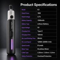 Kit d'outils rotatifs sans fil sans balais 22000 tr/min 8 vitesses, stylo de gravure, vente en gros, ensemble de 65 pièces, 1500 mAh USB Type-C pour le bricolage et l'artisanat