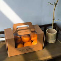 Boîte d'emballage cadeau carrée portable biodégradable personnalisable avec logo, transparente à fenêtre, pour fruits, légumes, maïs et œufs