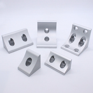 Aluminum Alloy Angle Bracket Connectors For 30 40 50 60mm Profiles Industrial Assembly Line Mounting L Shaped Oxidation Surface - Product Image 1