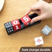 Calendrier de bureau en plastique, calendrier perpétuel créatif, ornement de bureau, réversible, vente en gros, forme carrée