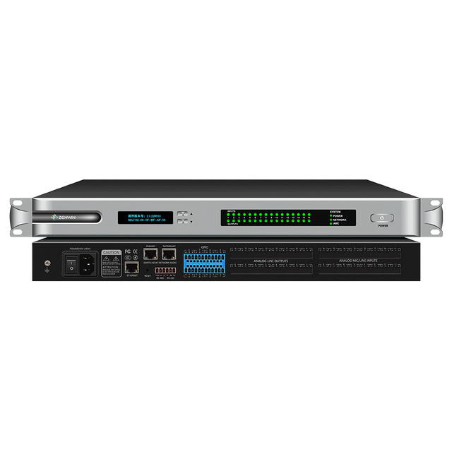 ZENWIN Professional Audio Processor Dante Digital Signal 32 Channels Input Output for Conference System and Theater